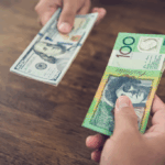 Currency exchange between two hands Travel money cards